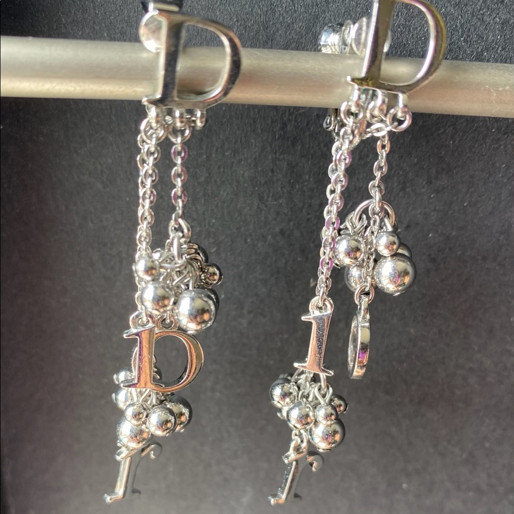Vintage Dior Galliano silver drop earrings RARE